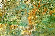 Carl Larsson de sista solstralarna painting